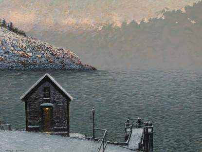 Photo of James O'Neil Painting, Winter Ferry Landing